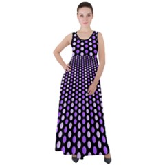 Purple And Pink Dots Pattern, Black Background Empire Waist Velour Maxi Dress by Casemiro