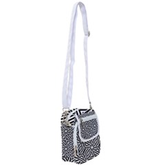Black And White Abstract Lines, Geometric Pattern Shoulder Strap Belt Bag by Casemiro