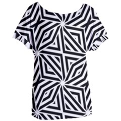 Black And White Abstract Lines, Geometric Pattern Women s Oversized Tee by Casemiro