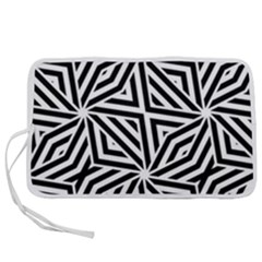 Black And White Abstract Lines, Geometric Pattern Pen Storage Case (l) by Casemiro