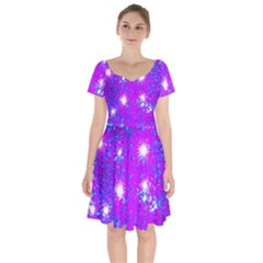 Privet Hedge With Starlight Short Sleeve Bardot Dress by essentialimage