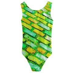 Diagonal Street Cobbles Kids  Cut-out Back One Piece Swimsuit by essentialimage