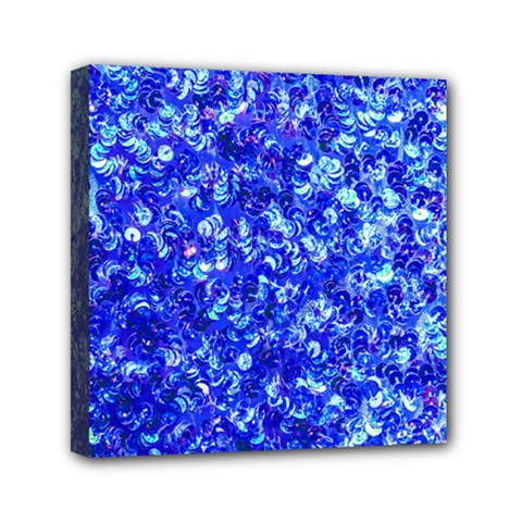 Blue Sequin Dreams Mini Canvas 6  X 6  (stretched) by essentialimage