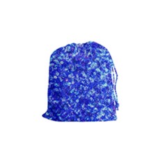 Blue Sequin Dreams Drawstring Pouch (small) by essentialimage