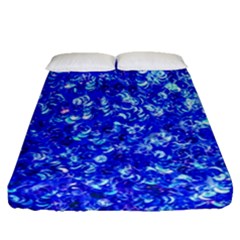 Blue Sequin Dreams Fitted Sheet (queen Size) by essentialimage