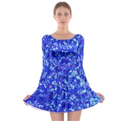 Blue Sequin Dreams Long Sleeve Skater Dress by essentialimage