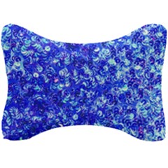 Blue Sequin Dreams Seat Head Rest Cushion by essentialimage