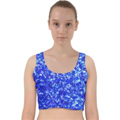 Blue Sequin Dreams Velvet Racer Back Crop Top by essentialimage