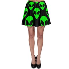 We Are Watching You! Aliens Pattern, Ufo, Faces Skater Skirt by Casemiro