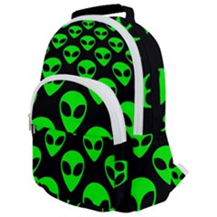 We Are Watching You! Aliens Pattern, Ufo, Faces Rounded Multi Pocket Backpack by Casemiro