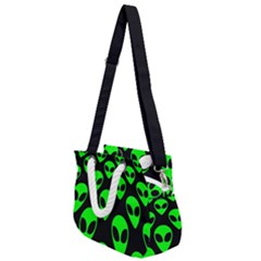 We Are Watching You! Aliens Pattern, Ufo, Faces Rope Handles Shoulder Strap Bag by Casemiro