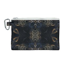 Blue And Gold Canvas Cosmetic Bag (medium) by Dazzleway