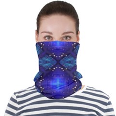 Blue ornate Face Seamless Bandana (Adult)