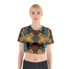 Teal And Orange Cotton Crop Top by Dazzleway