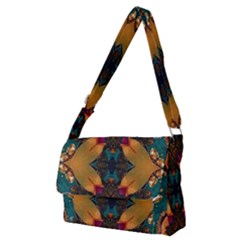 Teal And Orange Full Print Messenger Bag (m) by Dazzleway