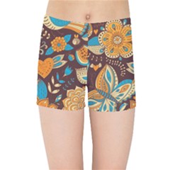 Butterfly And Flowers Kids  Sports Shorts by goljakoff