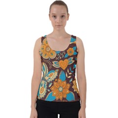 Butterfly And Flowers Velvet Tank Top by goljakoff