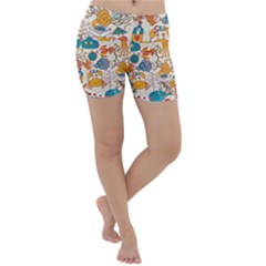 Sea Creatures Lightweight Velour Yoga Shorts by goljakoff