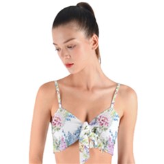 Flowers Woven Tie Front Bralet by goljakoff