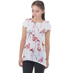 Rose Flamingos Cap Sleeve High Low Top by goljakoff