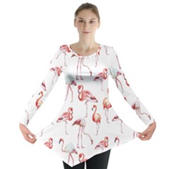 Rose Flamingos Long Sleeve Tunic  by goljakoff