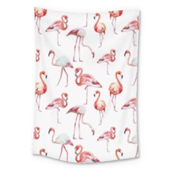 Rose Flamingos Large Tapestry by goljakoff