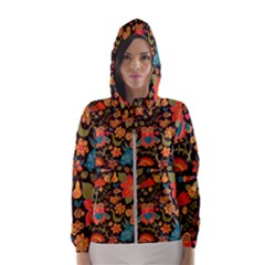 Khokhloma Women s Hooded Windbreaker by goljakoff