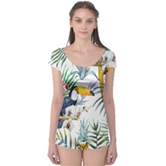 Tropical flowers Boyleg Leotard 