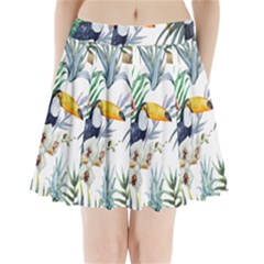 Tropical flowers Pleated Mini Skirt