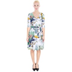 Tropical flowers Wrap Up Cocktail Dress