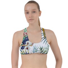 Tropical flowers Criss Cross Racerback Sports Bra