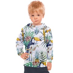 Tropical flowers Kids  Hooded Pullover