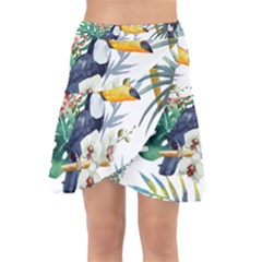 Tropical flowers Wrap Front Skirt