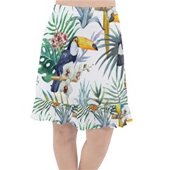 Tropical flowers Fishtail Chiffon Skirt