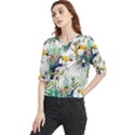 Tropical flowers Quarter Sleeve Blouse View1