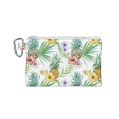Tropical Pineapples Canvas Cosmetic Bag (small) by goljakoff