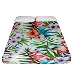 Tropical Flamingo Fitted Sheet (queen Size) by goljakoff