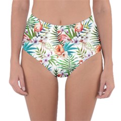 Tropical Flamingo Reversible High-waist Bikini Bottoms by goljakoff