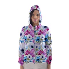 Purple Flowers Women s Hooded Windbreaker by goljakoff