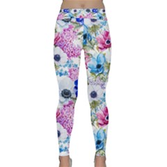 Purple Flowers Classic Yoga Leggings by goljakoff