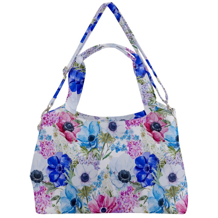 Purple flowers Double Compartment Shoulder Bag