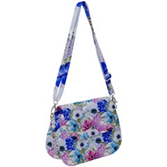 Purple Flowers Saddle Handbag by goljakoff
