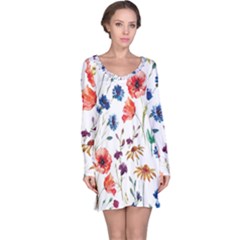 Flowers Long Sleeve Nightdress by goljakoff