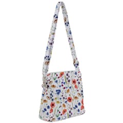 Flowers Pattern Zipper Messenger Bag by goljakoff