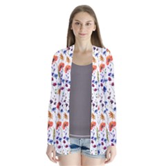 Flowers Pattern Drape Collar Cardigan by goljakoff