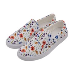 Flowers Pattern Women s Canvas Slip Ons by goljakoff