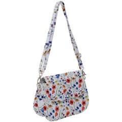 Flowers Pattern Saddle Handbag by goljakoff