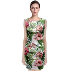 Tropical Flowers Classic Sleeveless Midi Dress by goljakoff