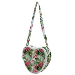Tropical Flowers Heart Shoulder Bag by goljakoff