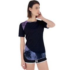 Floral Pink And Purple Moon Perpetual Short Sleeve T-shirt